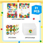 Building Blocks Birthday Party Invitations  Brick Theme Party Invitation Card