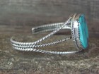 Navajo Indian Sterling Silver   Turquoise Bracelet - M  Thomas Jr 
