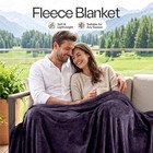 Soft Fleece Blanket For Bed Queen Size Purple 90x90 Inch