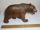 Large Size Antique Black Forest Carved Wood Bear   Treen
