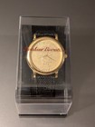 Working Vintage Sunshine Biscuits Watch Gold Tone Leather Band With Case