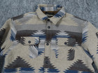 Jachs Flannel Jacket Mens Xl Blue Wool Blend Sherpa Lined Heavy Shacket Aztec