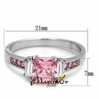1 55 Ct Princess Cut Rose Zirconia Stainless Steel Engagement Ring Size 5-10
