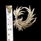 Vintage Signed 1877 Large Rhinestones Encrusted Art Nouveau Floral Spray Brooch