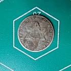 1852 Three Cent Silver Piece Trime 3c Ungraded Choice Us Coin