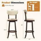 30 5  Bar Height Chairs Set Of 2 Swivel High Barstool W  Padded Seat   Backrest