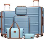     kono Luggage Sets 6pcs Suitcases With Duffel Bag Suitcase Set Hard Case