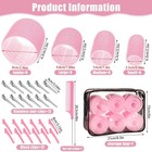 50pcs Self Grip Hair Rollers Set W Clips 4 Sizes Pink