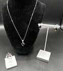 Vintage Smokey Topaz Sterling Silver Jewelry Set Necklace  Ring And Earrings