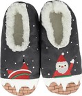 Fuzzy Slipper Socks For Women Funny House Slippers 7-8 5 1 Pair Christmas Grey