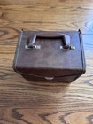 Vintage 45 Rpm Vinyl Record Case  Box Only Pleather 1970s Storage Brown
