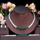 Green Round Cz Tennis Necklace Bracelet Earrings Ring Silver Plated Jewelry Set