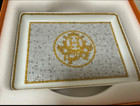 Hermes Mosaique Au 24 Gold Rectangle Plate Tray 16 X 12 Cm With Box