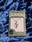          Solvar Rhodium Plated Green Connemara Marble Irish Harp Pendant Necklace