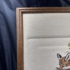 Vintage Needle Point Fox Family