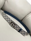 Authentic Reversible Gucci Gg Marmot Logo Leather Belt