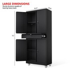 71  Heavy Duty Metal Storage Cabinet With Wheels   Locking System   Shelves New