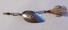 Vintage Unmarked Pflueger    6 Metal Spinner Fishing Lure  W feather Tail Hook 