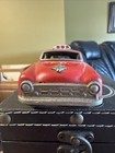 Vintage Tin Friction Fire Chief Toy Car