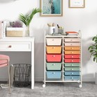 Giantex 15 Drawers Rolling Cart Storage For Classroom Office