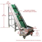 Electric Pvc Belt Climbing Conveyor Adjustable Height  speed For Packingshipping