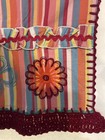 Crochet Kitchen Towel Scrubbies Dishcloth Set 6 Xl  - Deep Wine Stripe Embroider