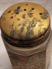 Embossed Kelley s Talc Powder Jar Original Colorful Label   Lid Elmira New York