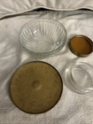 Vintage Set 2 Vanity Powder Jars Lid Dresser Makeup