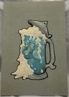 1970s Beer Stein Art 3d Fabric Art   Cartoon Beer Face   Man Cave Decor Signed 