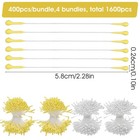 Matwsec 1600pcs 2mm Stamens For Flowers Making 2 3 Inch Long  Light Yellow 
