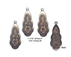  0145 Antiqued Brass Floral Drop With Top Hang Ring - 6 Pcs