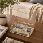  Gold Glass Jewelry Trinket Box Wedding Photo Cards Display Box Organizer Ring E