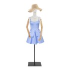 Adjustable Height Female Mannequin Dress Form With Linen Cover   Posable Arms