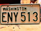 Washington Vintage License Plate Pair 1968-82