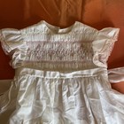 Vintage Polly Flinders White   Pink Hand Smocked Dress 24 Mo Lace Trim 