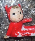 2 Vintage Little Devil Baby Ceramic Figurines  1 25    Miniatures Pixie Imp As Is