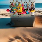 Spongebob Squarepants  6pc  Themed Rubber Keychain bag Charm backpack Clip