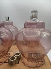 4 Vintage Homco Votive Sconce Candle Holder Peg Pink Glass Celeste Ruffled Rim