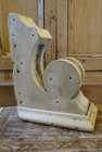 Antique Vtg Architectural Salvage Raw Pine Wood French Farmhouse Cottage Corbel