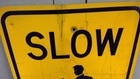 Retired Slow Children Playing Aluminum Street Sign 18x24 Nice Vintage Condition
