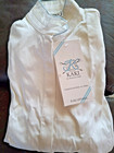 Nwt Kaki Kathryn Hall Child White Show Ls Shirt Bodysuit White Blue Piping Sz 12