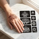 6 Sheets Henna Lotus Tattoo Templates  32pcs Large Indian Arabian Flower Designs
