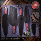 5pcs Kitchen Chef Knife Set J2 Steel Full Tang Red Wood Handle W rolling Cover