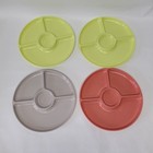 4 Gothamware Divided Lunch Plates And Cups 10  Picnic Vintage Plastic 8 Pc Set