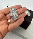 Old Unique Pair Of 2 Solid Silver 800 Oval Pill Boxes Hallmarked Italy 20th C
