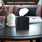 2 Pcs Tissue Box Cover  Modern Square Cube 5 X 5 X 5 Inch  Black Set Of 2 