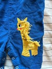 Vintage Rare Blue Cotton Corduroy Sleeveless Romper Overalls 3-6 Months