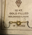 Vintage Yellow Gold Filled Chain Usa Necklace Gf 18    Nos Soldered Curb Link