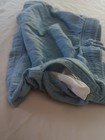 Old Navy Girls Blue Denim A-line Skirt Short M  8  Elastic Waist Drawstring