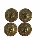 Set Of 4 Antique French Metal Buttons Solitaire A  P    Cie Paris Floral Picture